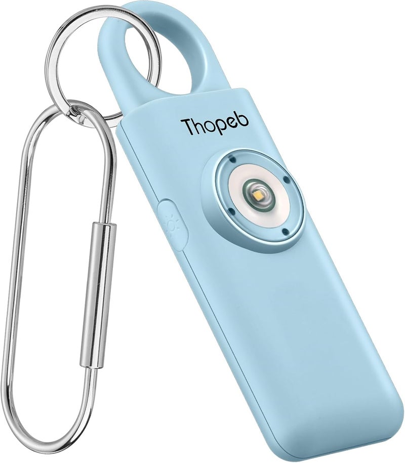 Thopeb – Personal Safety Alarm for Women–135dB Siren, Strobe Light and Rechargeable - Safety Alarm Keychain for Women (Aqua) - Image 1